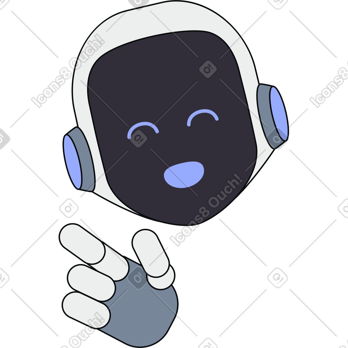 Friendly ai assistant character illustration in Teko style download in PNG, SVG