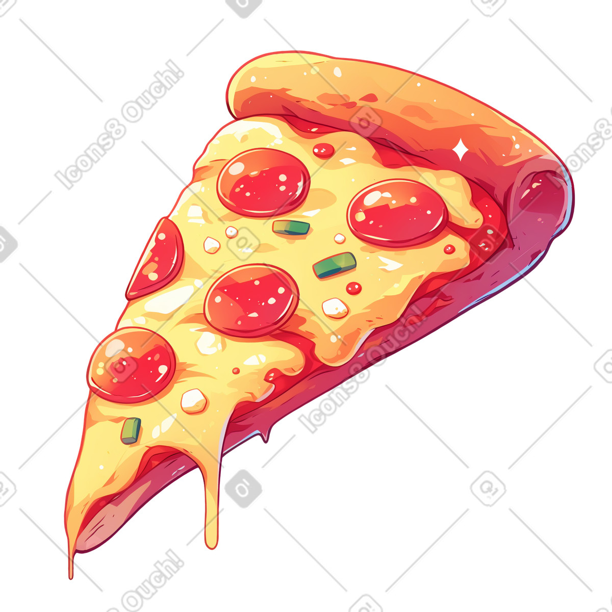 Ilustración Pizza slice en estilo Glazy a descargar en PNG y SVG