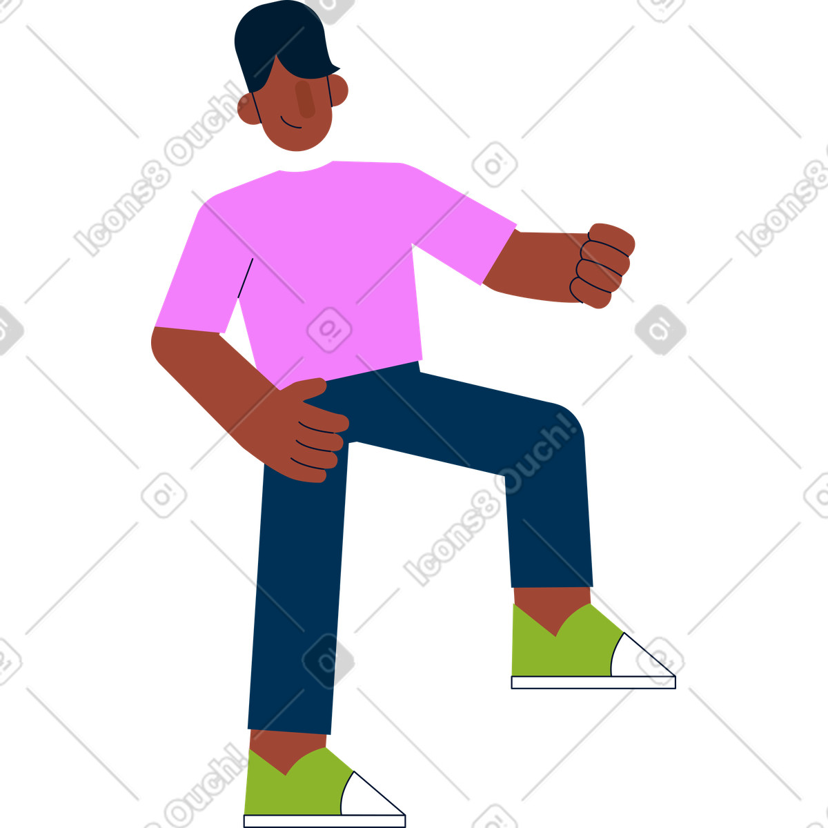 Uomo che tiene qualcosa illustrazione in stile Cubes scarica in PNG, SVG