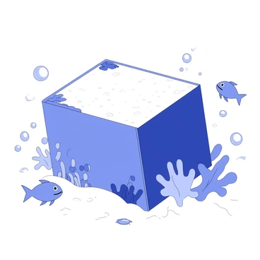 A sunken black box encrusted with coral on the ocean floor