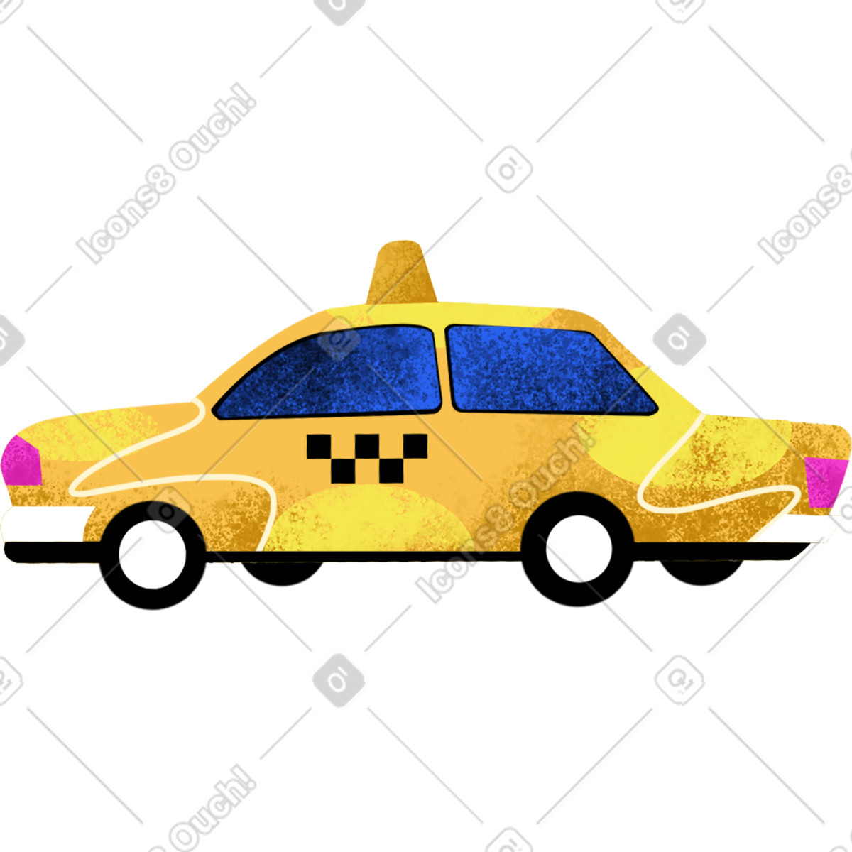 Иллюстрация Yellow texture taxi в стиле Flare — скачать в форматах PNG, SVG
