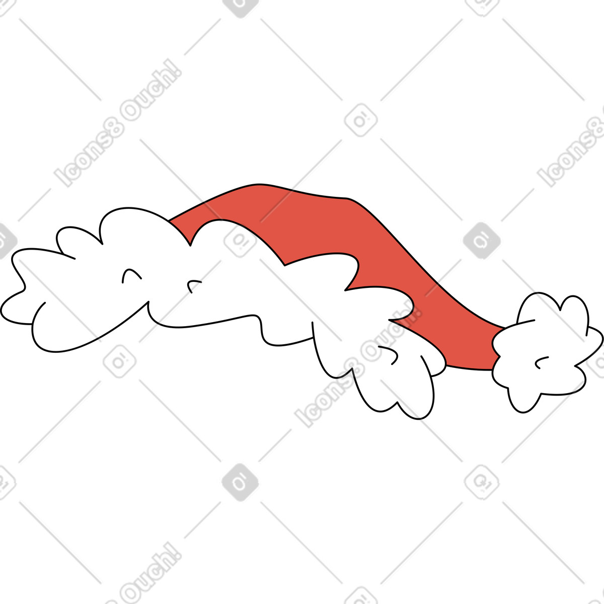 Illustration Chapeau de père noël dans le style Sitcom à télécharger aux formats PNG, SVG