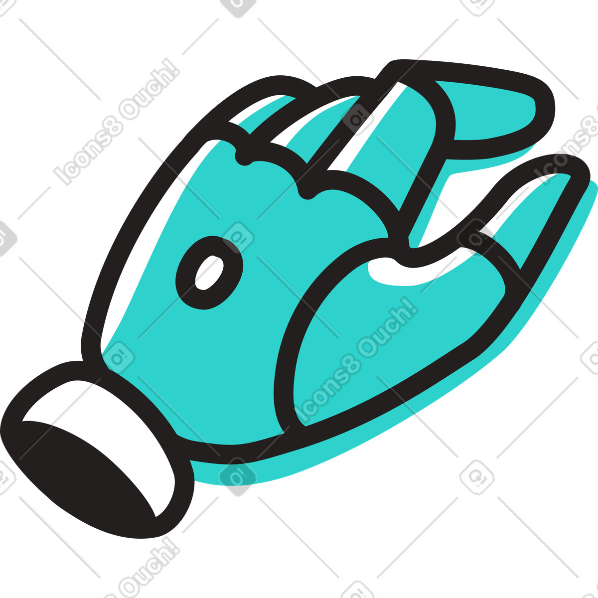 Mano sinistra del robot illustrazione in stile Little scarica in PNG, SVG