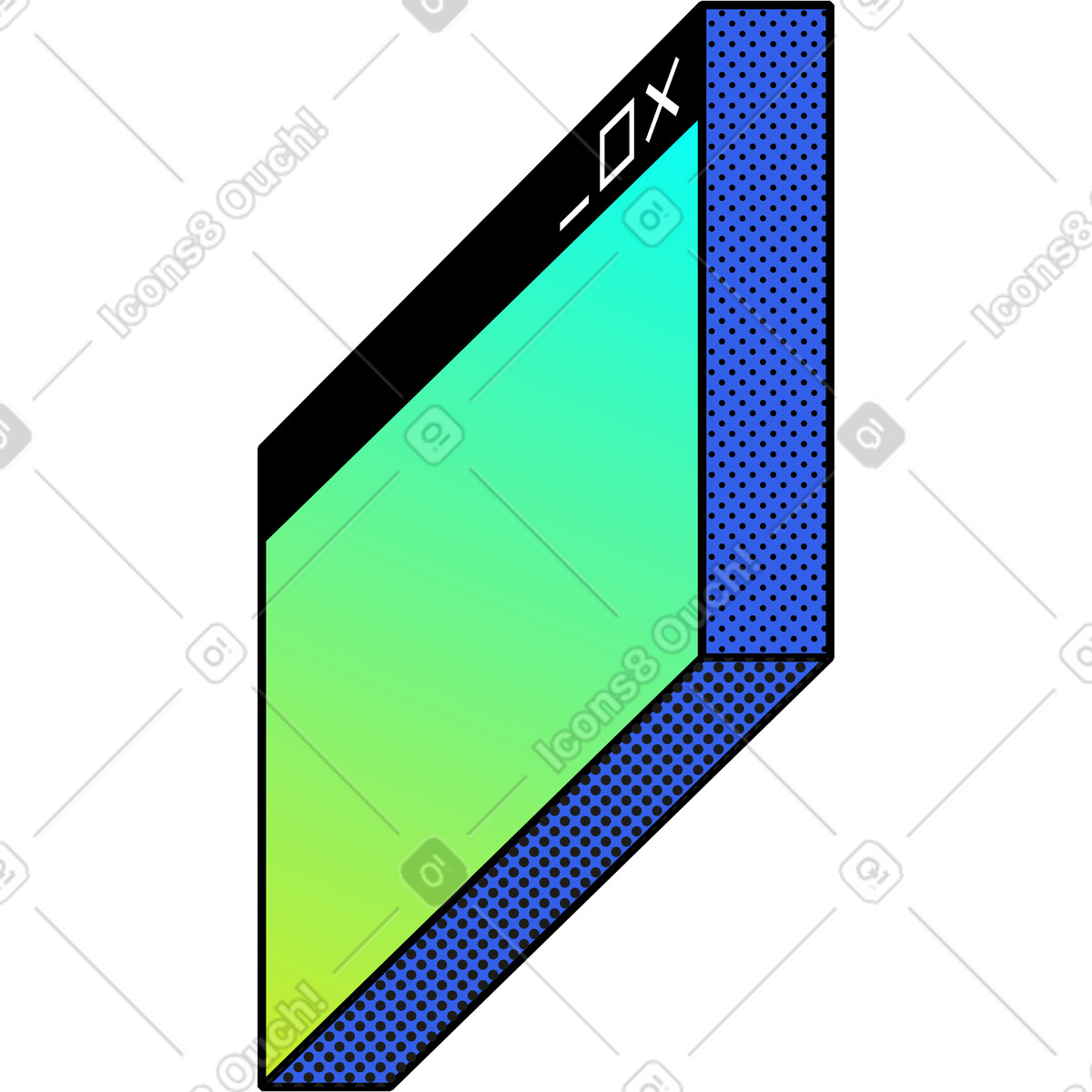 Illustration Fenêtre en perspective dans le style Memphis à télécharger aux formats PNG, SVG