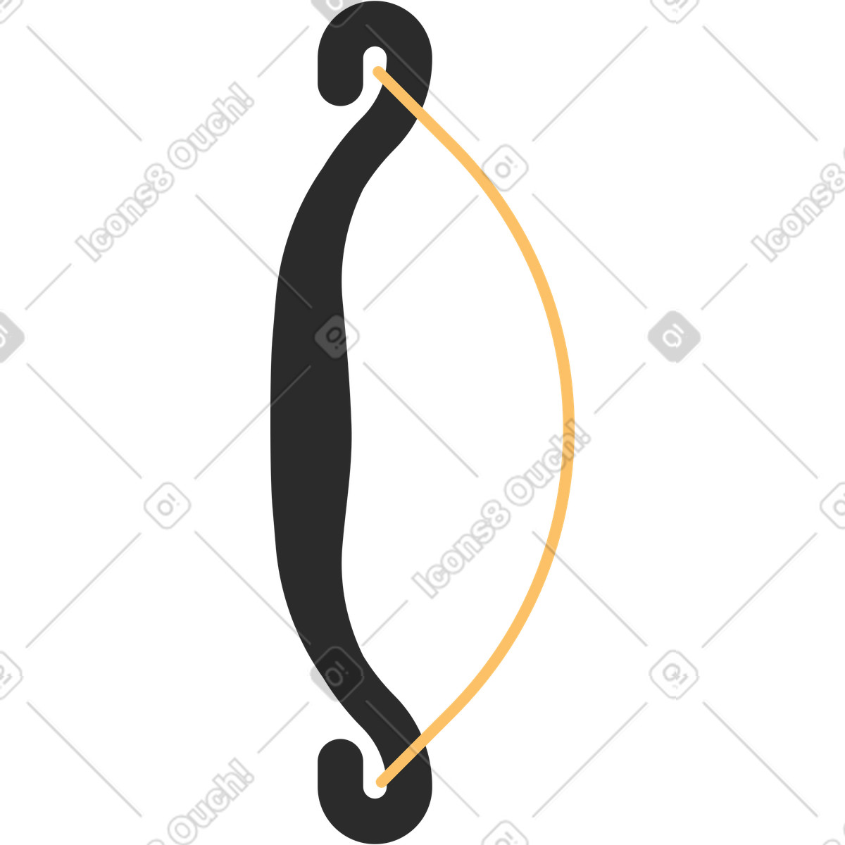 Arco illustrazione in stile Marginalia scarica in PNG, SVG