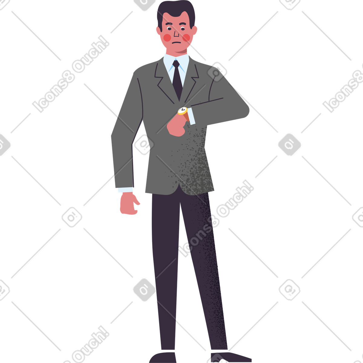 Man in suit illustration Pale style download PNG, SVG