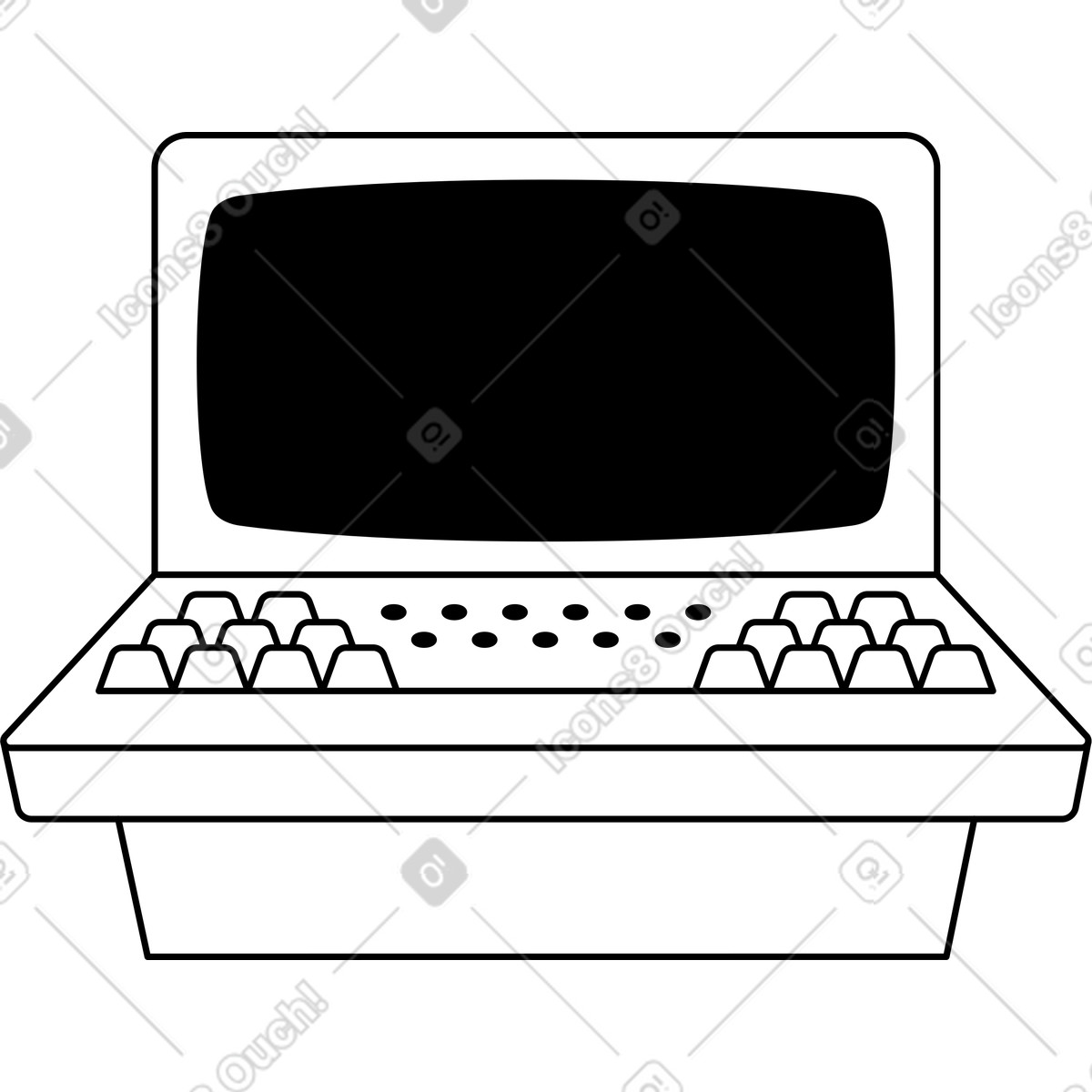 Ilustração de Computador em no estilo Transistor para baixar em PNG, SVG