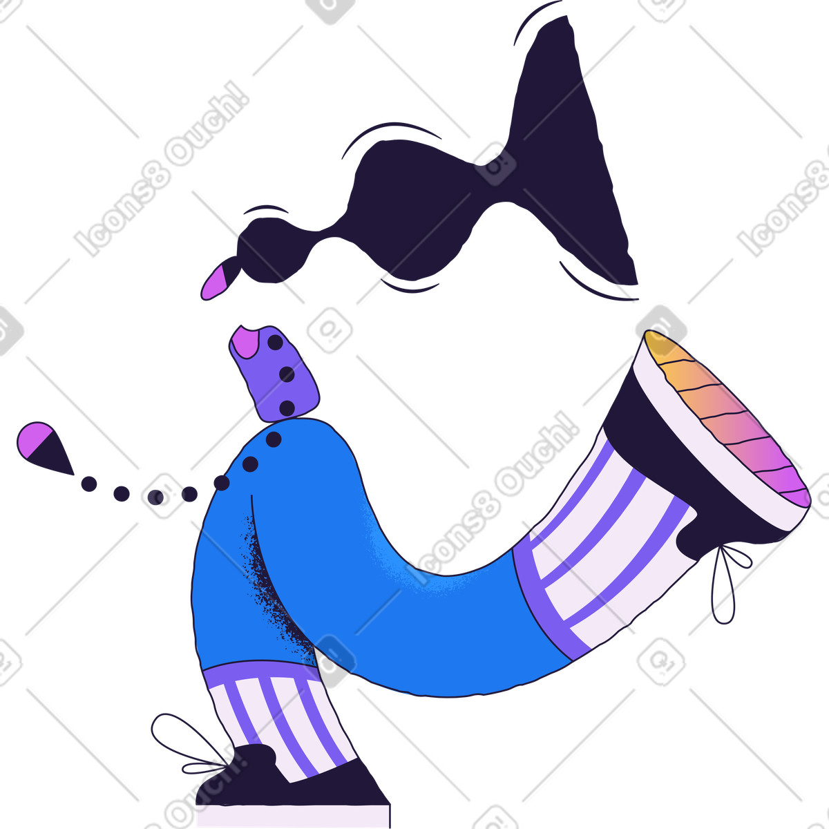 Skater illustration in Conifer style download in PNG, SVG