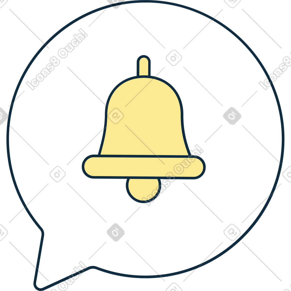 Ilustración Campana en una burbuja estilo Bubble gum a descargar PNG y SVG
