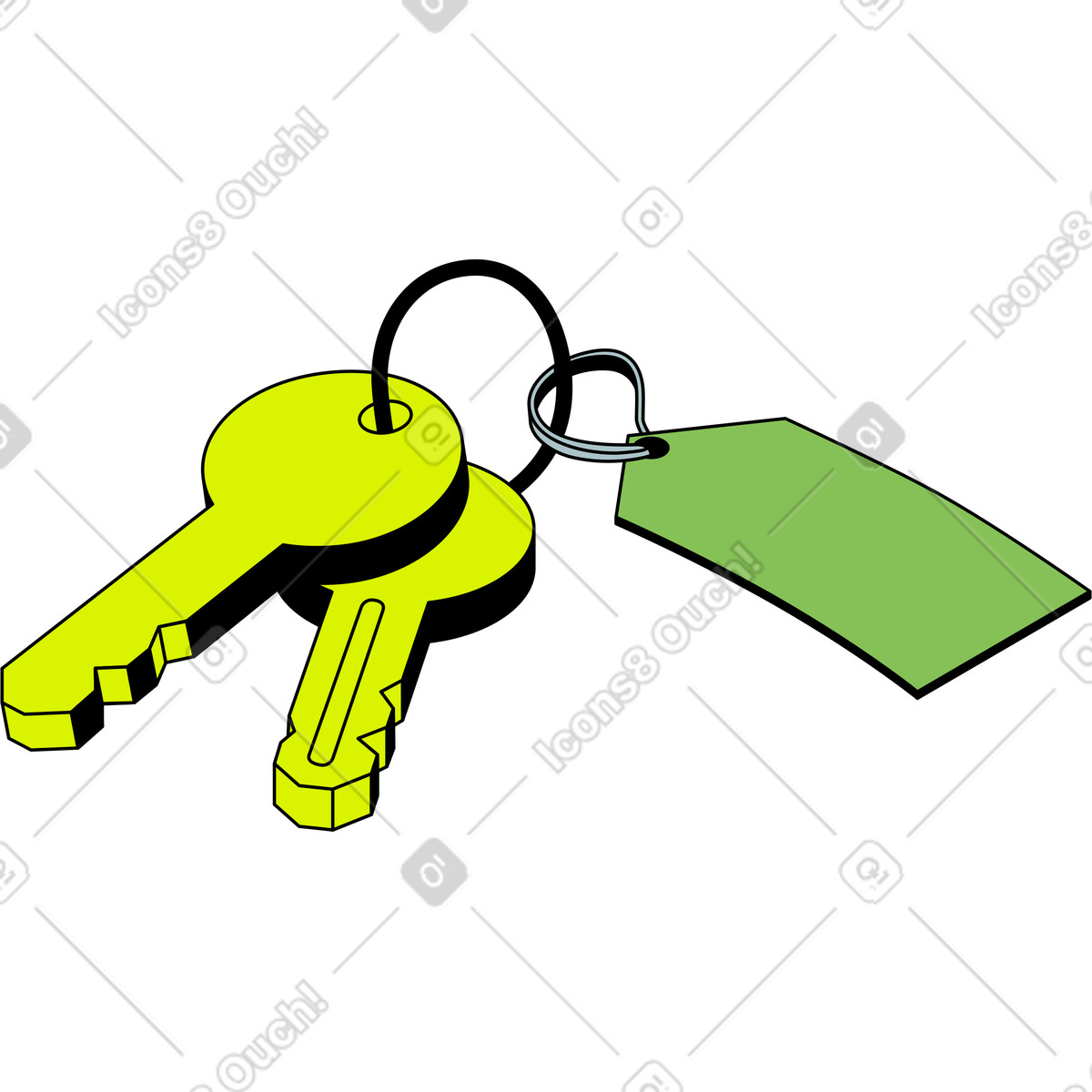 下载 Isometric 风格的 键 插画，支持 PNG、SVG 格式