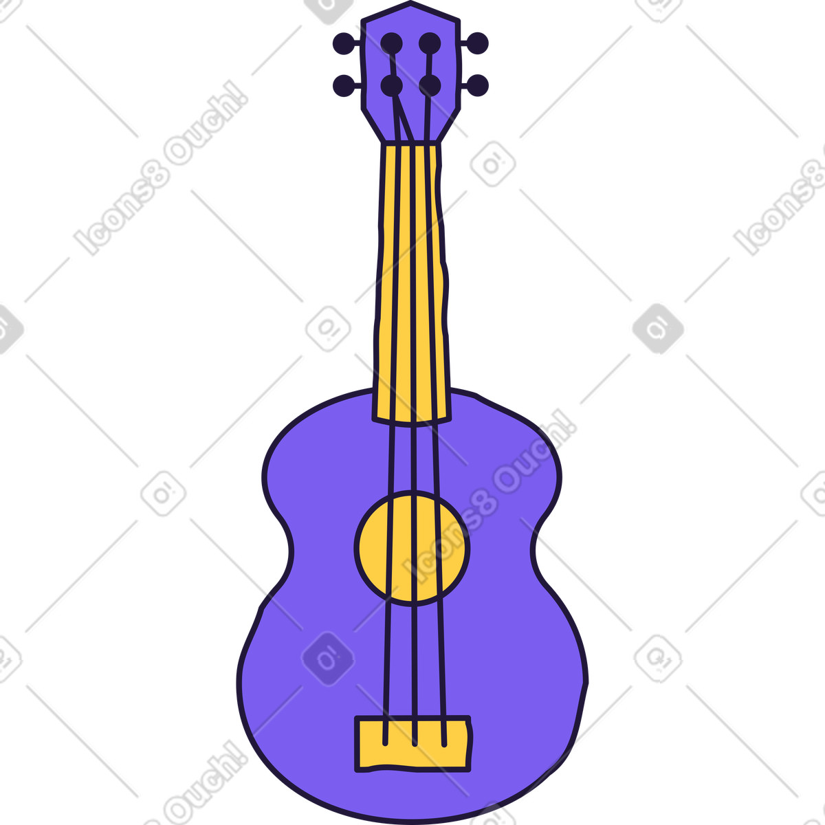 Ukulele illustration in Conifer style download in PNG, SVG