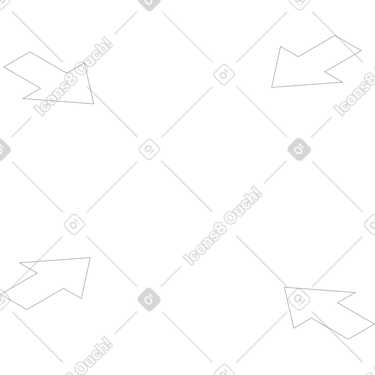 Four arrows pointing to the center illustration in Concept style download in PNG, SVG