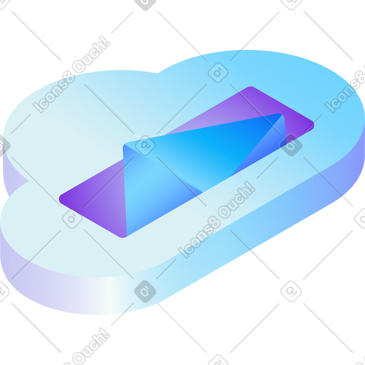 Archiviazione cloud con lettera illustrazione in stile Hi-tech scarica in PNG, SVG