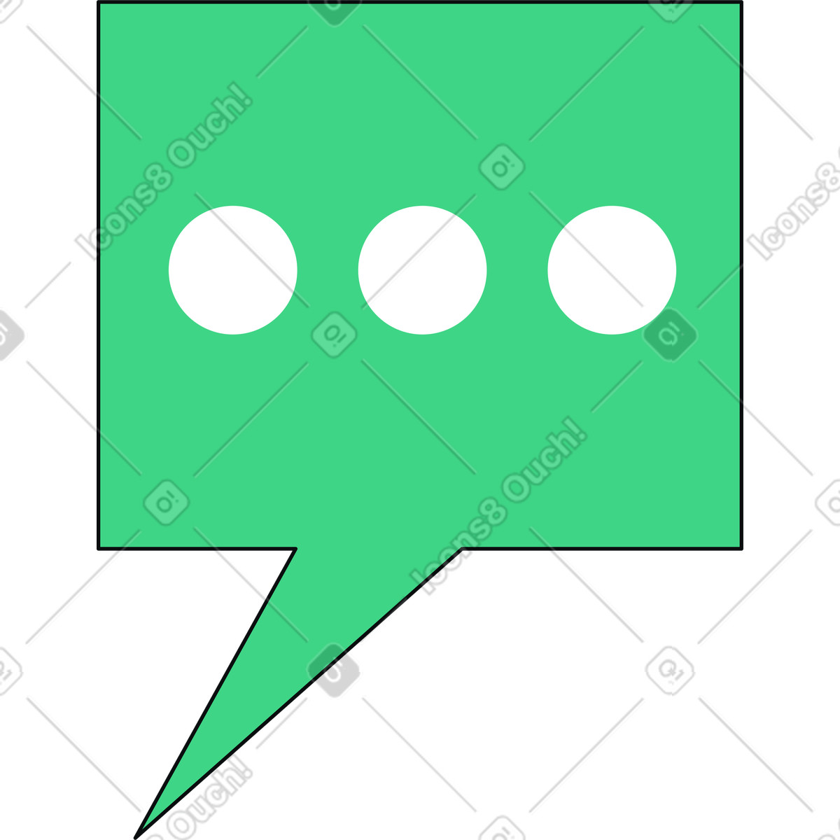Green speech bubble illustration in Teko style download in PNG, SVG