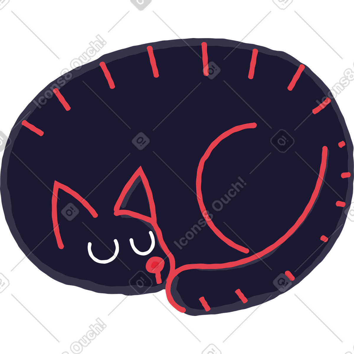 Illustration Chat dans le style Stripy à télécharger aux formats PNG, SVG