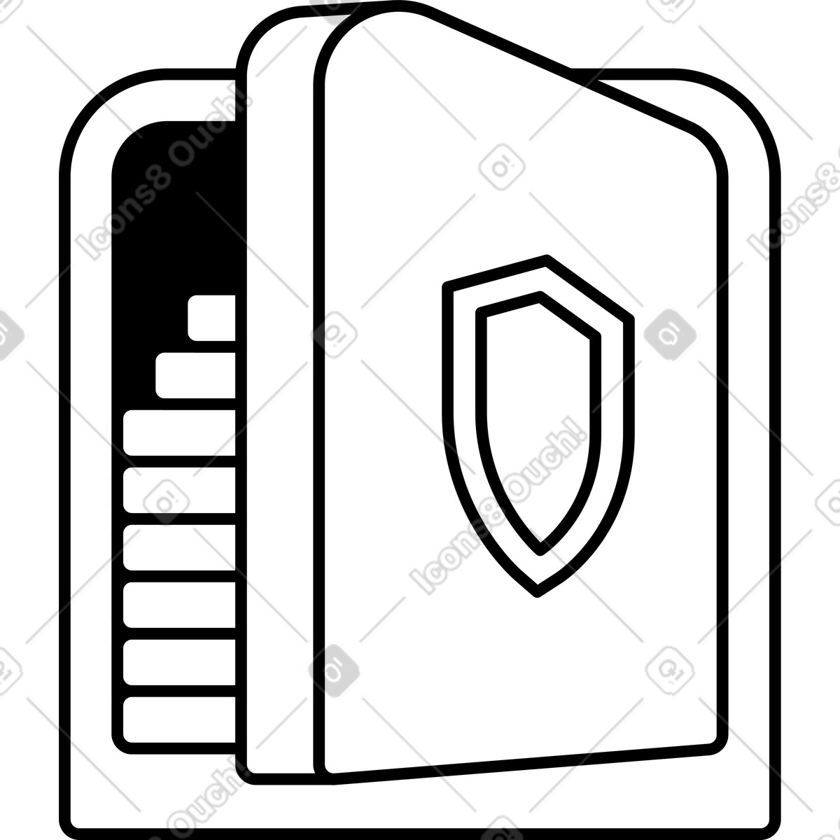 Safe with open door and money illustration in Transistor style download in PNG, SVG