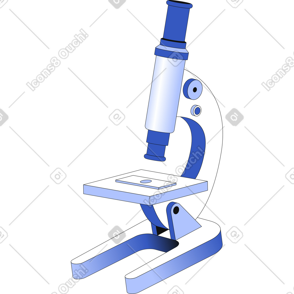 Microscope illustration in Techny style download in PNG, SVG
