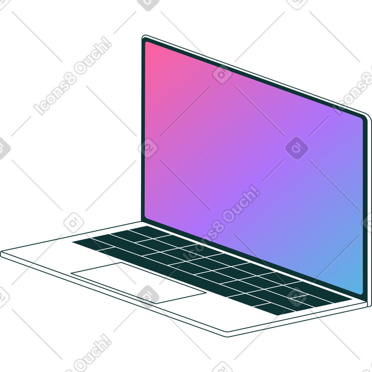 Florid スタイルの ラップトップ のイラストをPNG、SVG形式でダウンロード