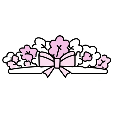 A floral tiara headpiece with a delicate bow as the centerpiece