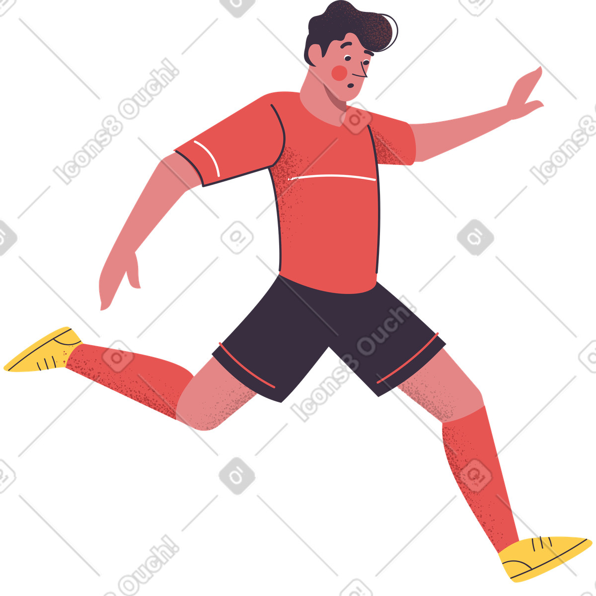 Pale スタイルの サッカー選手 のイラストをPNG、SVG形式でダウンロード