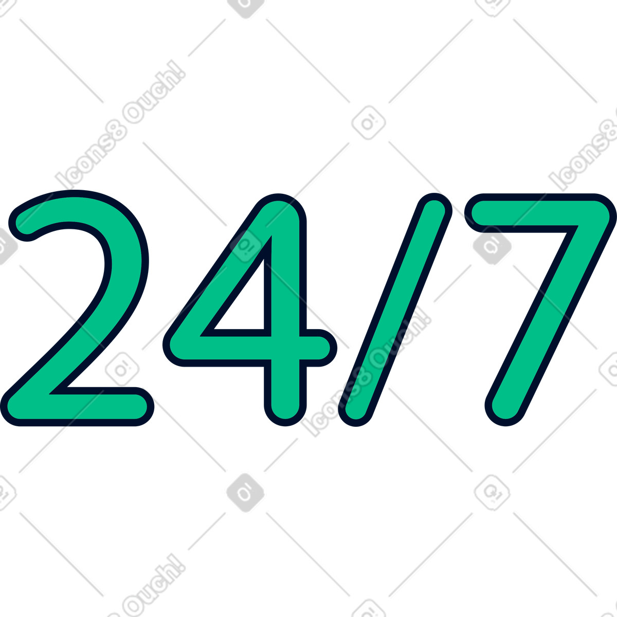 Teal スタイルの 24時間体制で のイラストをPNG、SVG形式でダウンロード