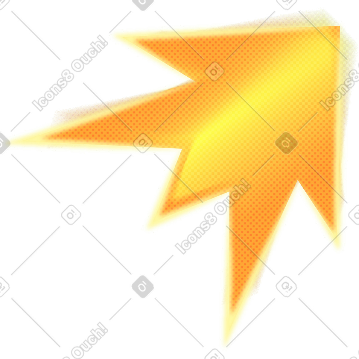 Fuzzy yellow flash illustration in PNG, SVG