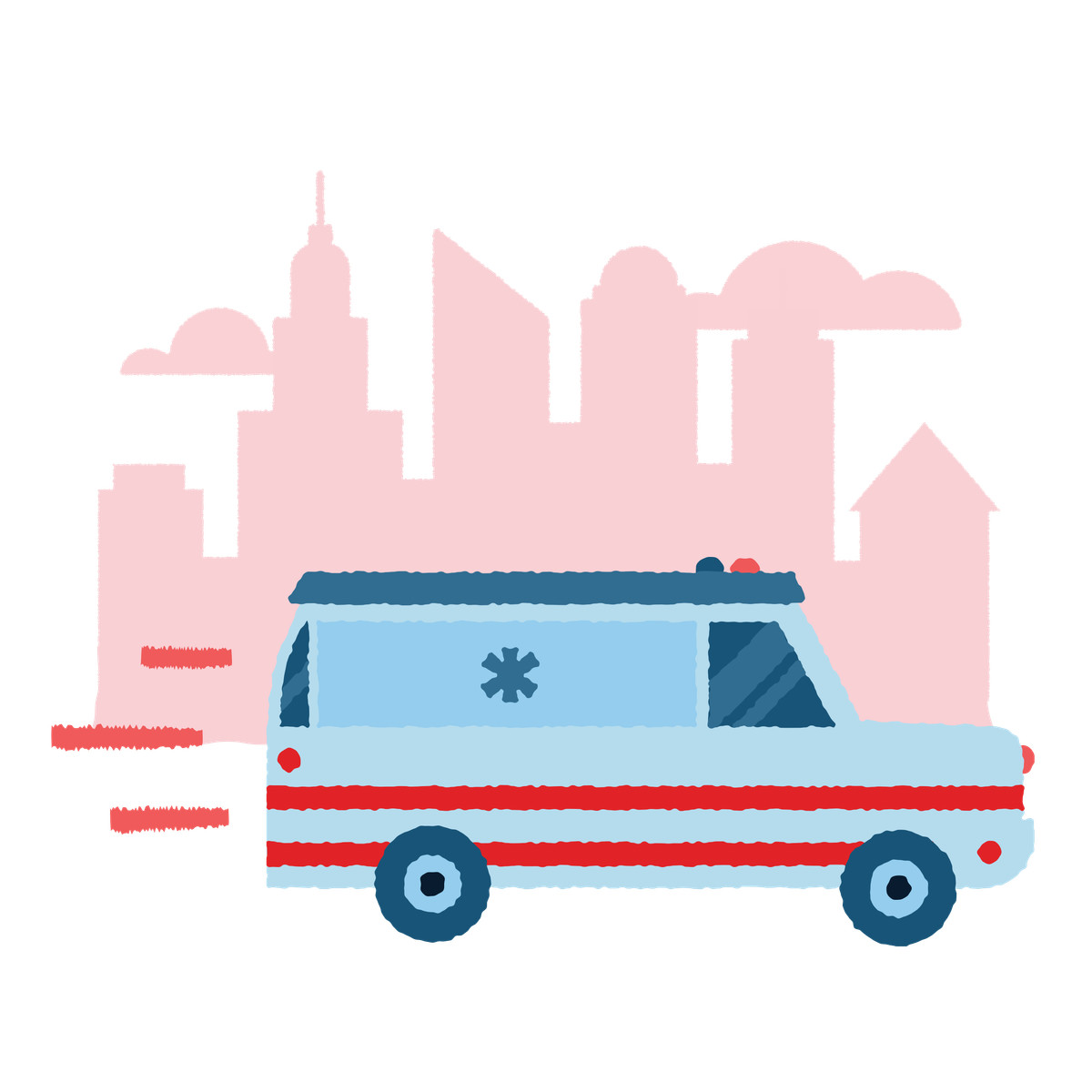 Иллюстрация Ambulance in a hurry в стиле Cherry — скачать в форматах PNG, SVG