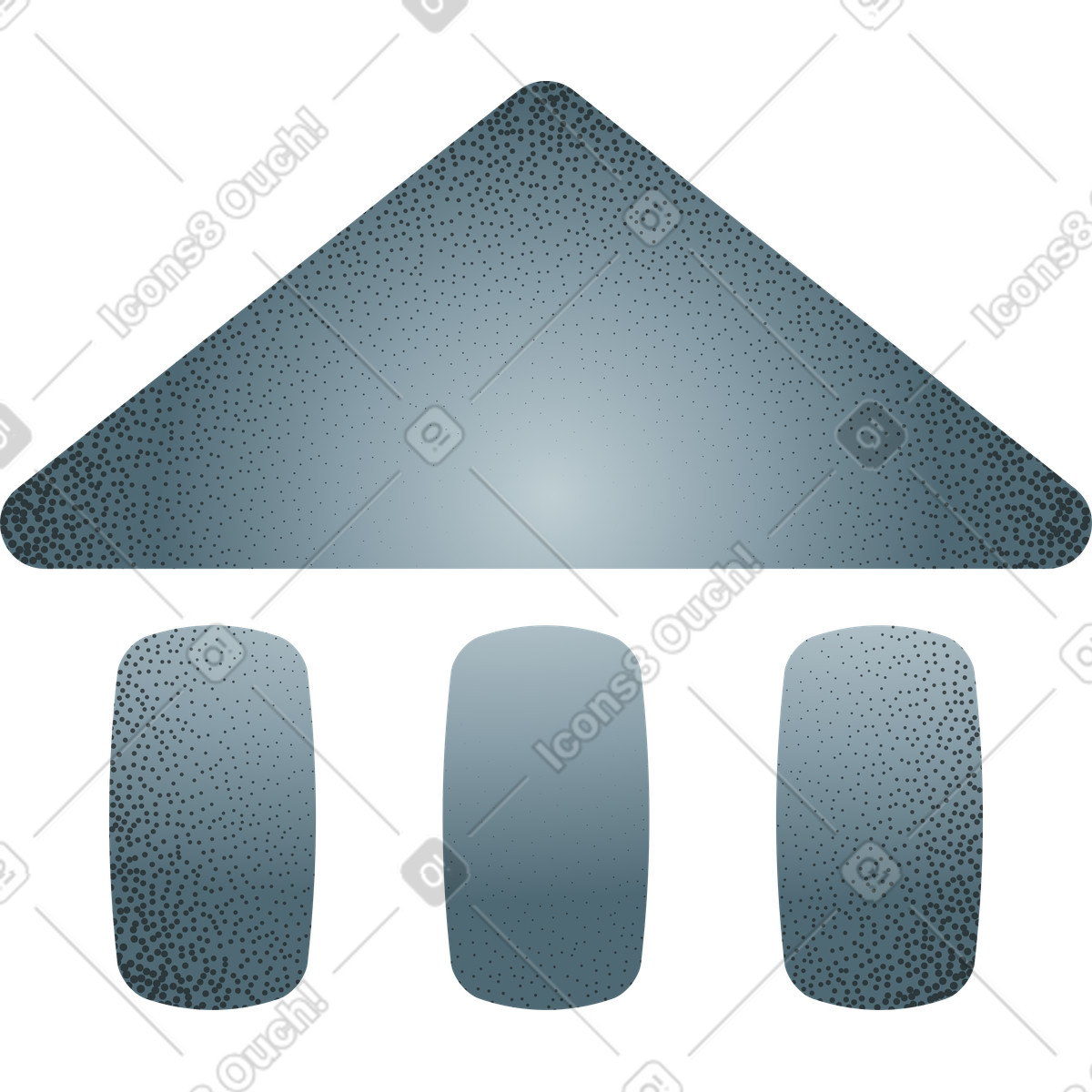 Bank building icon with grainy texture illustration in Grain style download in PNG, SVG