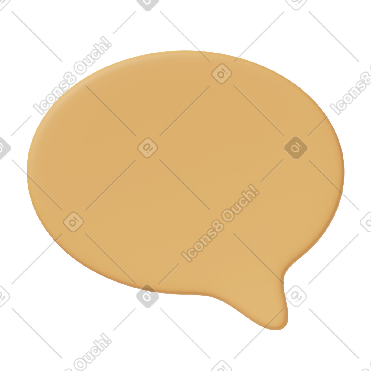 3D Casual life スタイルの Orange speech bubble 2 のイラストをPNG、SVG形式でダウンロード