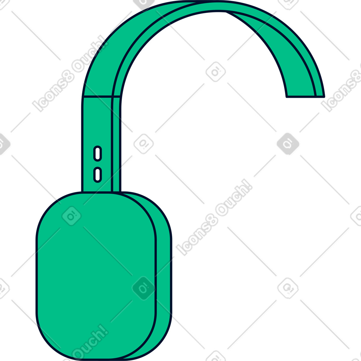 Headphones illustration in Teal style download in PNG, SVG