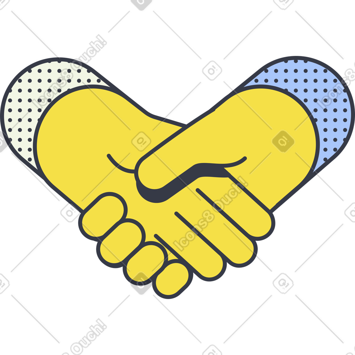Stretta di mano illustrazione in stile Abstract scarica in PNG, SVG