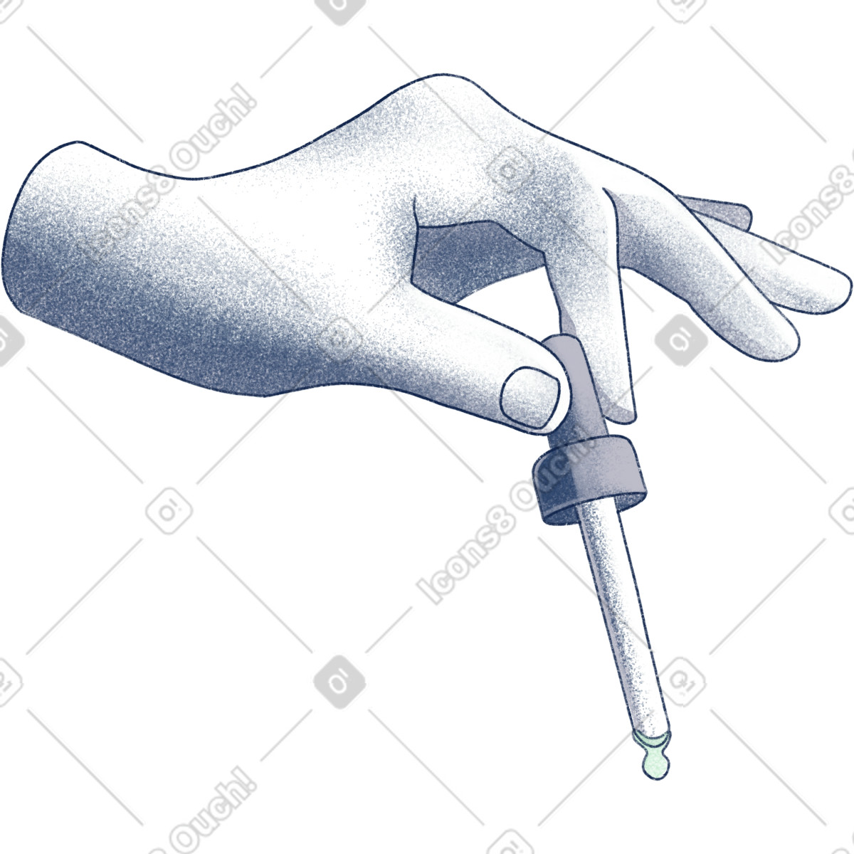 Haze スタイルの ピペットを持つ手 のイラストをPNG、SVG形式でダウンロード