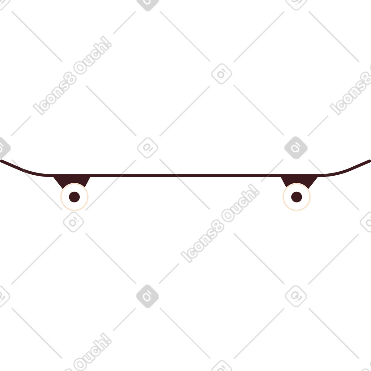 Ilustração de Skate em no estilo Folks para baixar em PNG, SVG