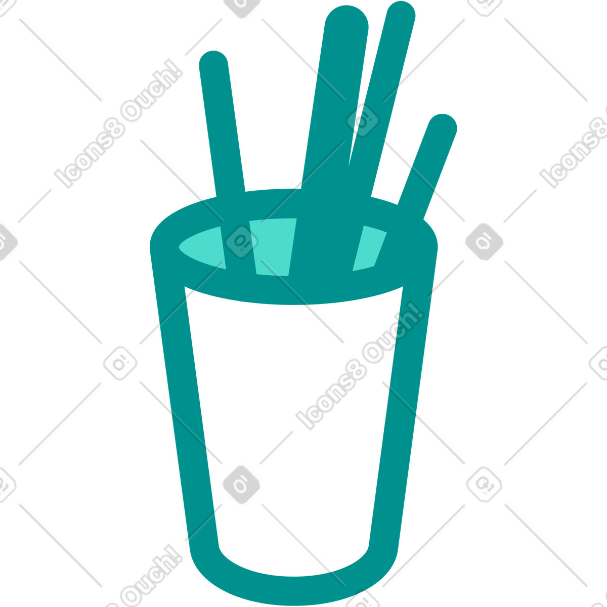 Illustration Verre avec des crayons dans le style Natty à télécharger aux formats PNG, SVG