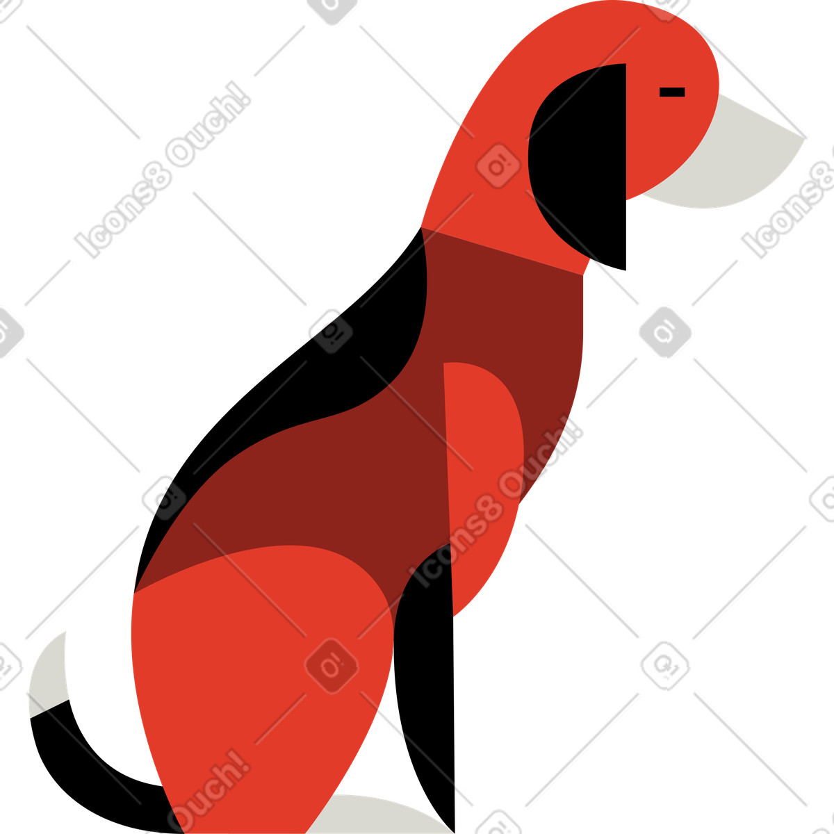 Dog sitter illustrazione in stile Burgundy scarica in PNG, SVG