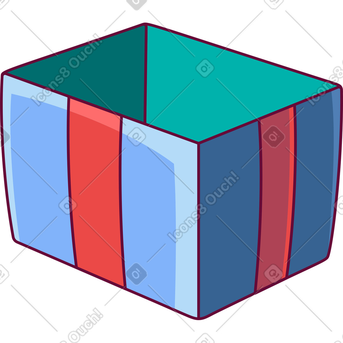 Offene box-Illustration im Handy-Stil als Download in PNG, SVG