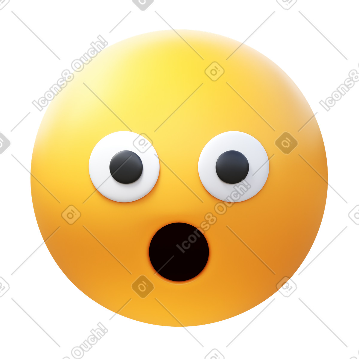 Face with open mouth illustration in 3D Fluency style download in PNG, SVG