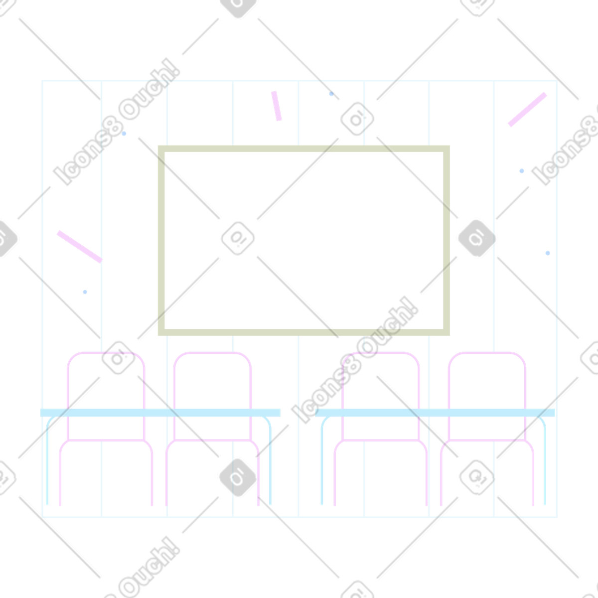 Marginalia スタイルの 学校の背景 のイラストをPNG、SVG形式でダウンロード