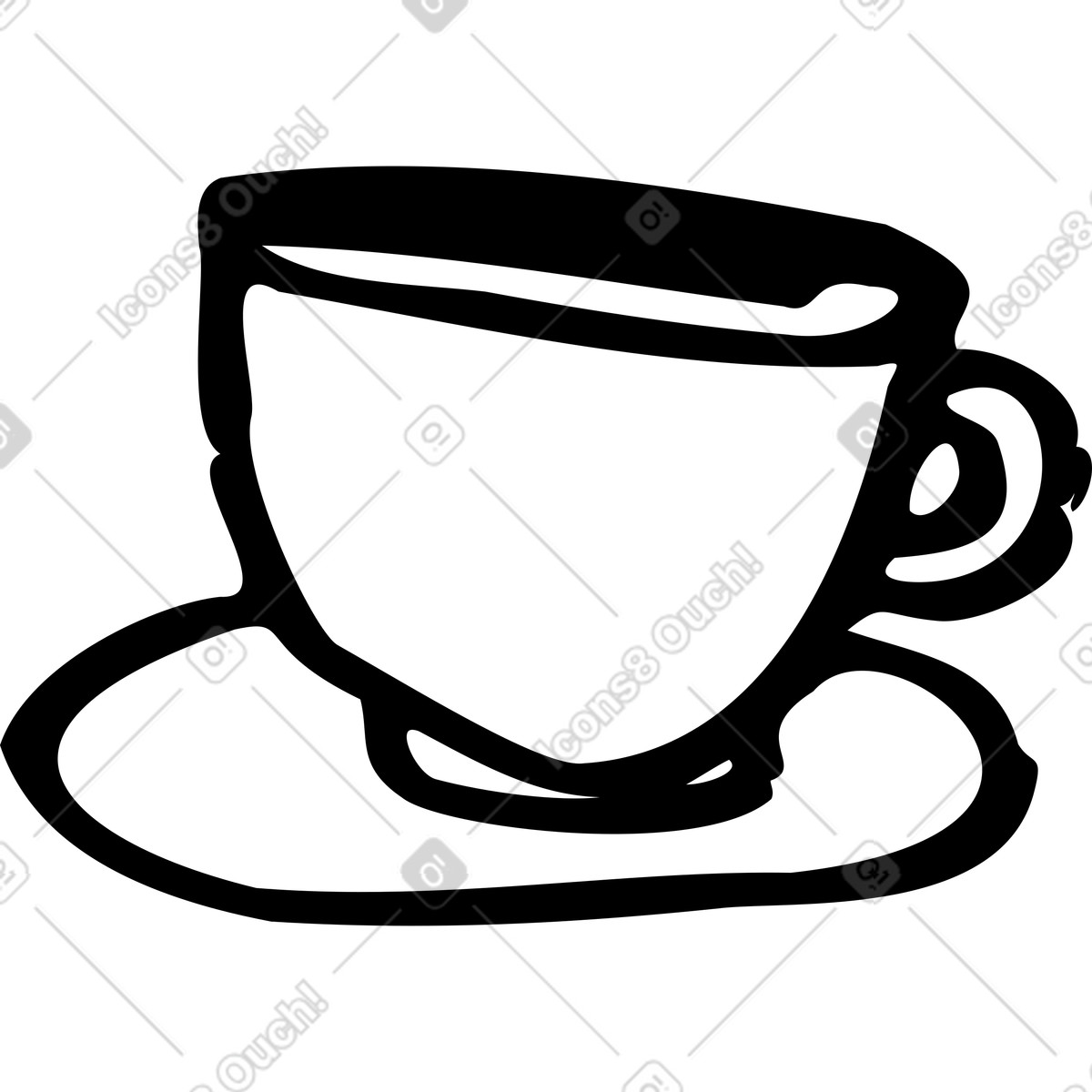 Small tea cup illustration in Marks style download in PNG, SVG