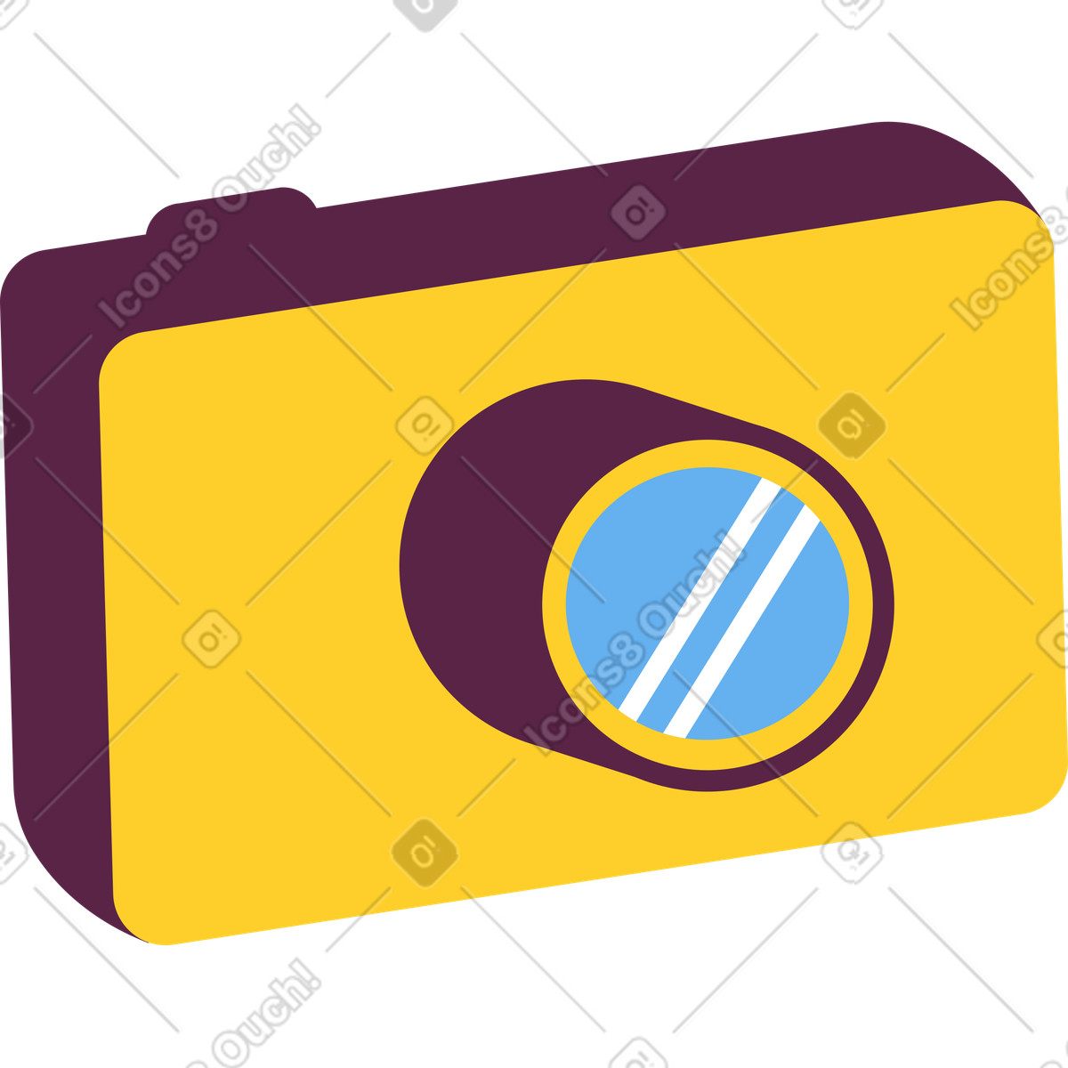 Ilustração de Câmera pequena amarela em no estilo Sammy para baixar em PNG, SVG