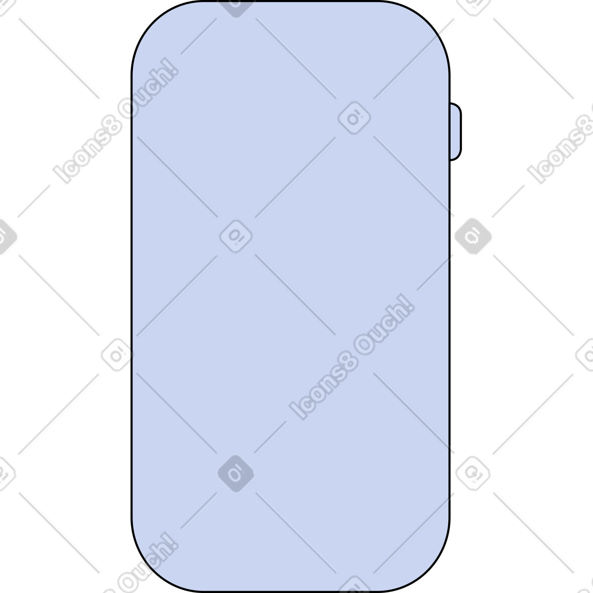 Purple phone with buttons on the side illustration in Bloom style download in PNG, SVG