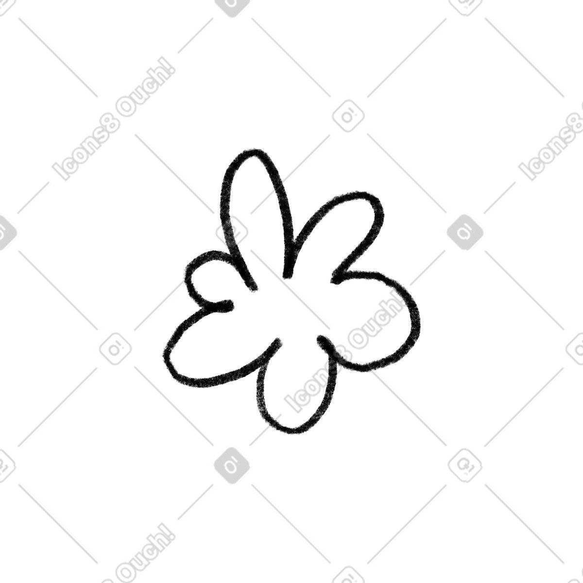 Illustration Fleur noir dans le style Scrapbooking à télécharger aux formats PNG, SVG
