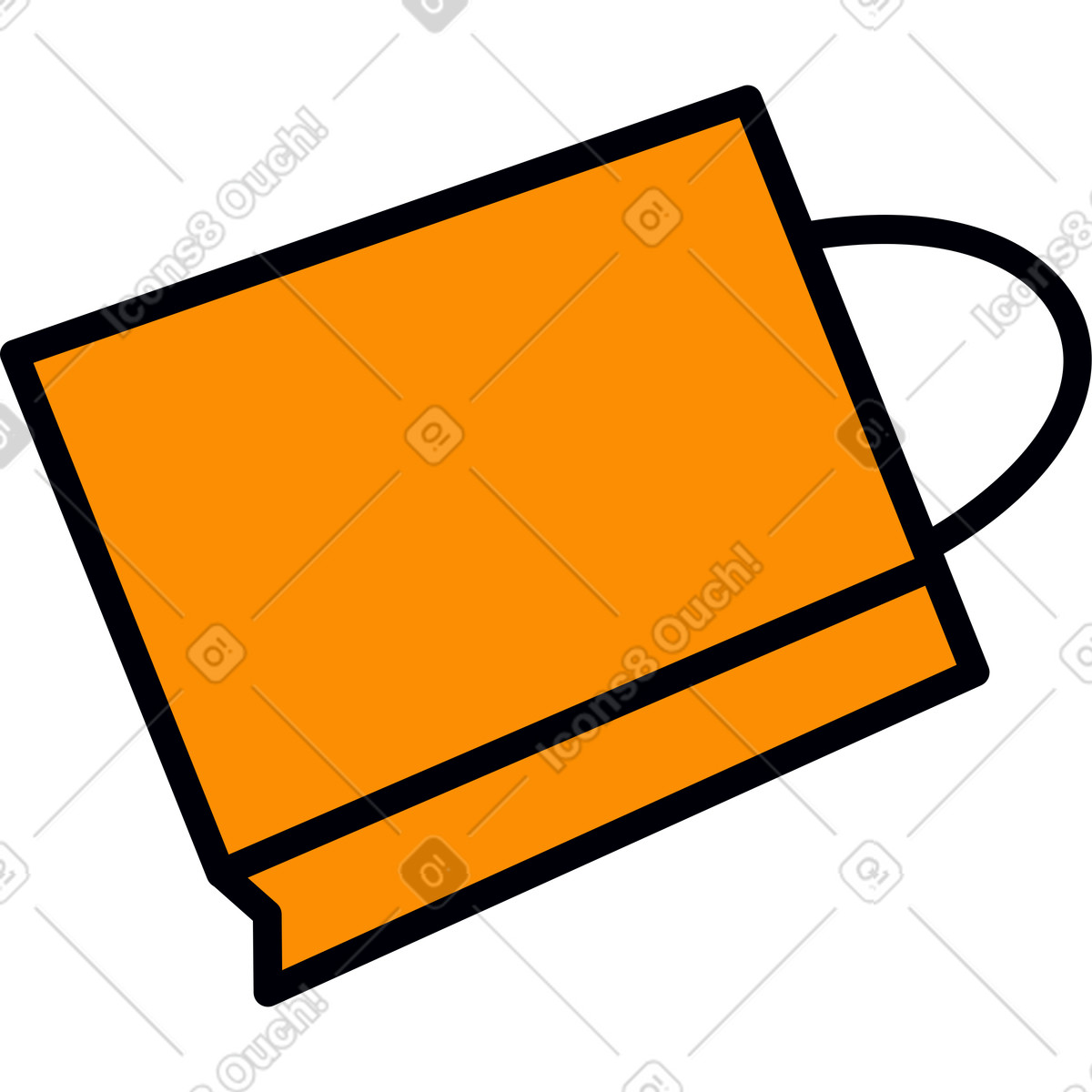 Borsa della spesa arancione illustrazione in stile Droll scarica in PNG, SVG