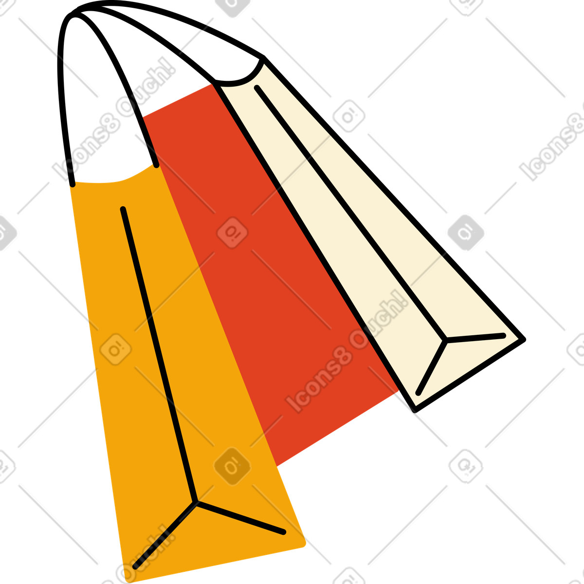 Papiertüten-Illustration im Jelly-Stil als Download in PNG, SVG