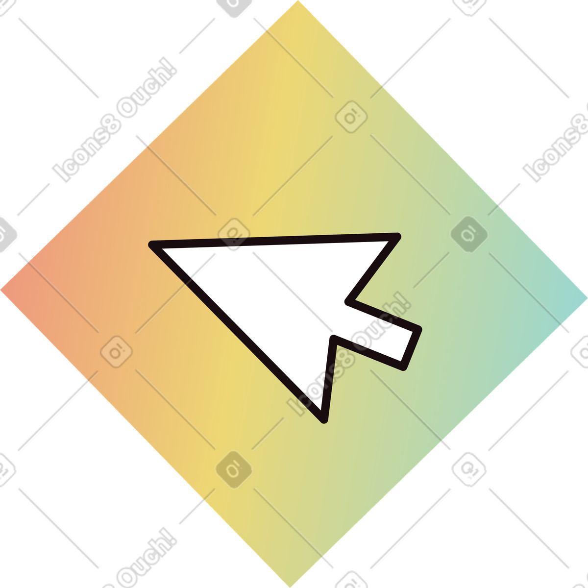 Quadrat mit einem cursor-Illustration im Delight-Stil als Download in PNG, SVG