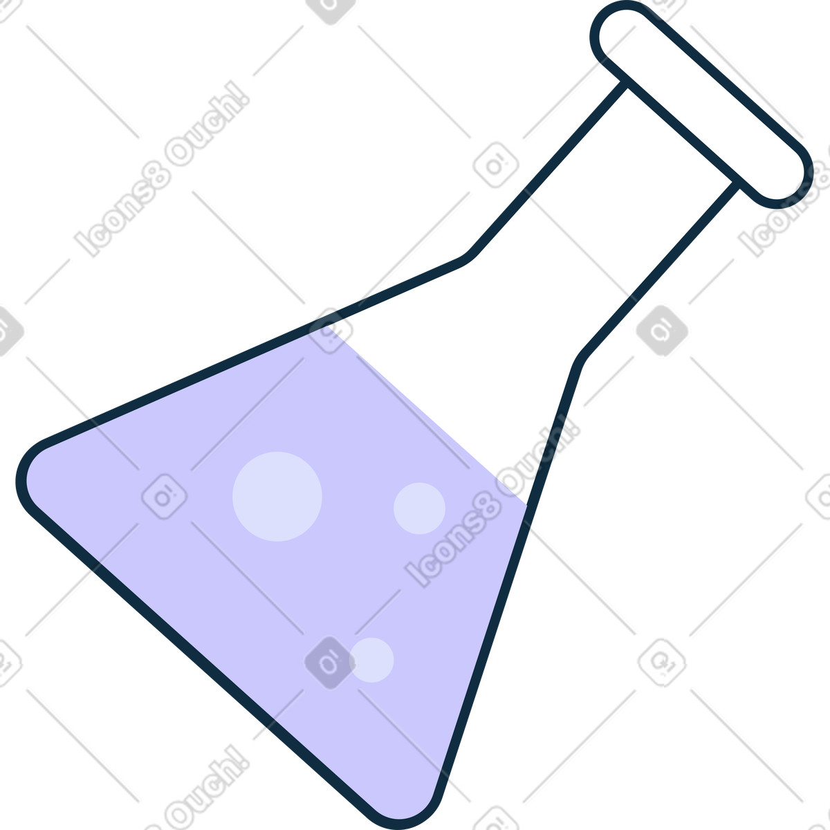 Illustration Bouteille de liquide d'expérience dans le style Bubble gum à télécharger aux formats PNG, SVG