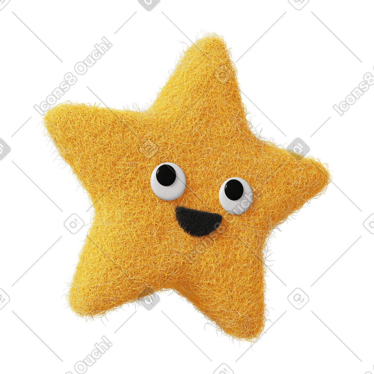 Süßer lächelnder stern-Illustration im Fuzzy-Stil als Download in PNG, SVG