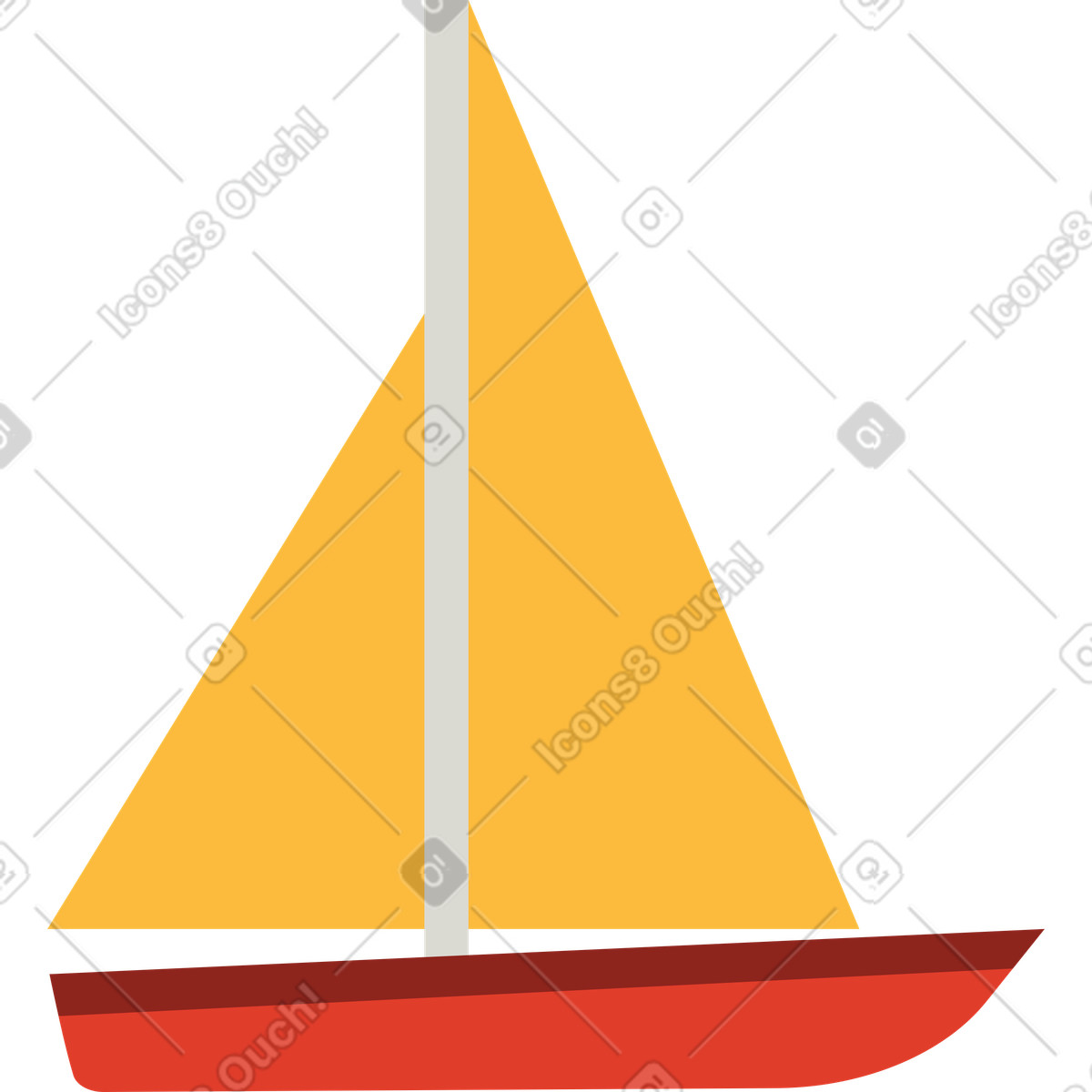 Segelyacht-Illustration im Burgundy-Stil als Download in PNG, SVG