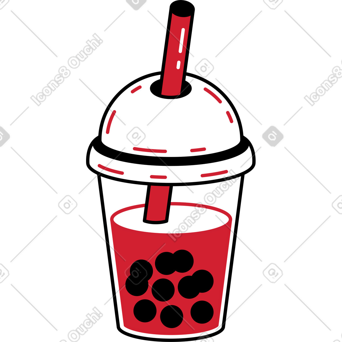 Bevanda al bubble tea illustrazione in stile Ruby scarica in PNG, SVG