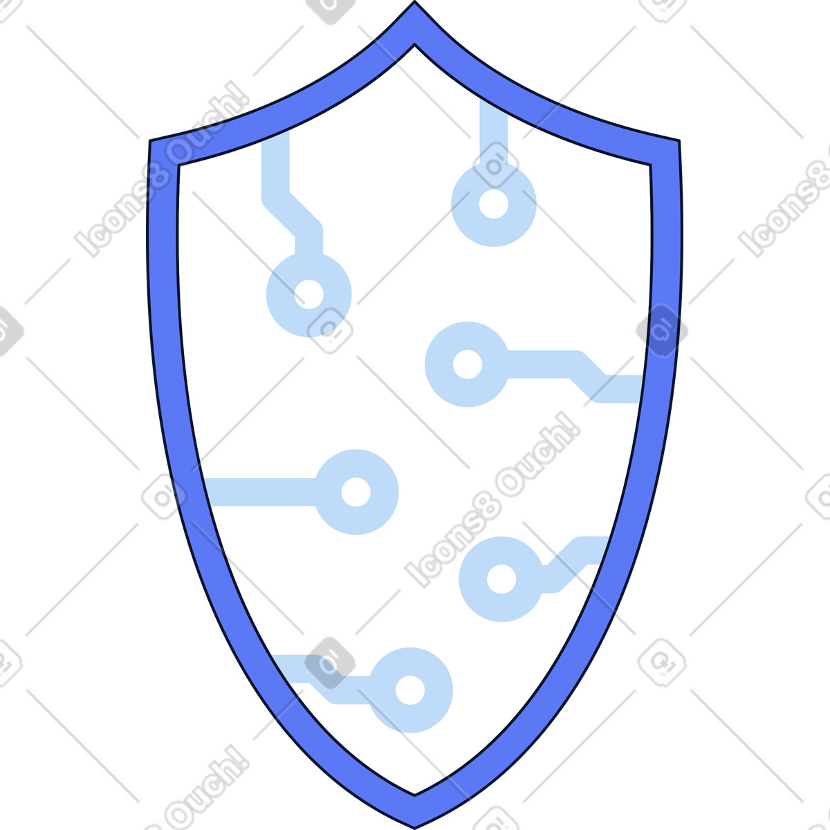 Illustration Cyber-bouclier dans le style Flexy à télécharger aux formats PNG, SVG